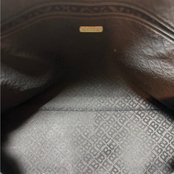 BALLY B Logo Black and Brown Leather Handbag - Picture 8 of 15